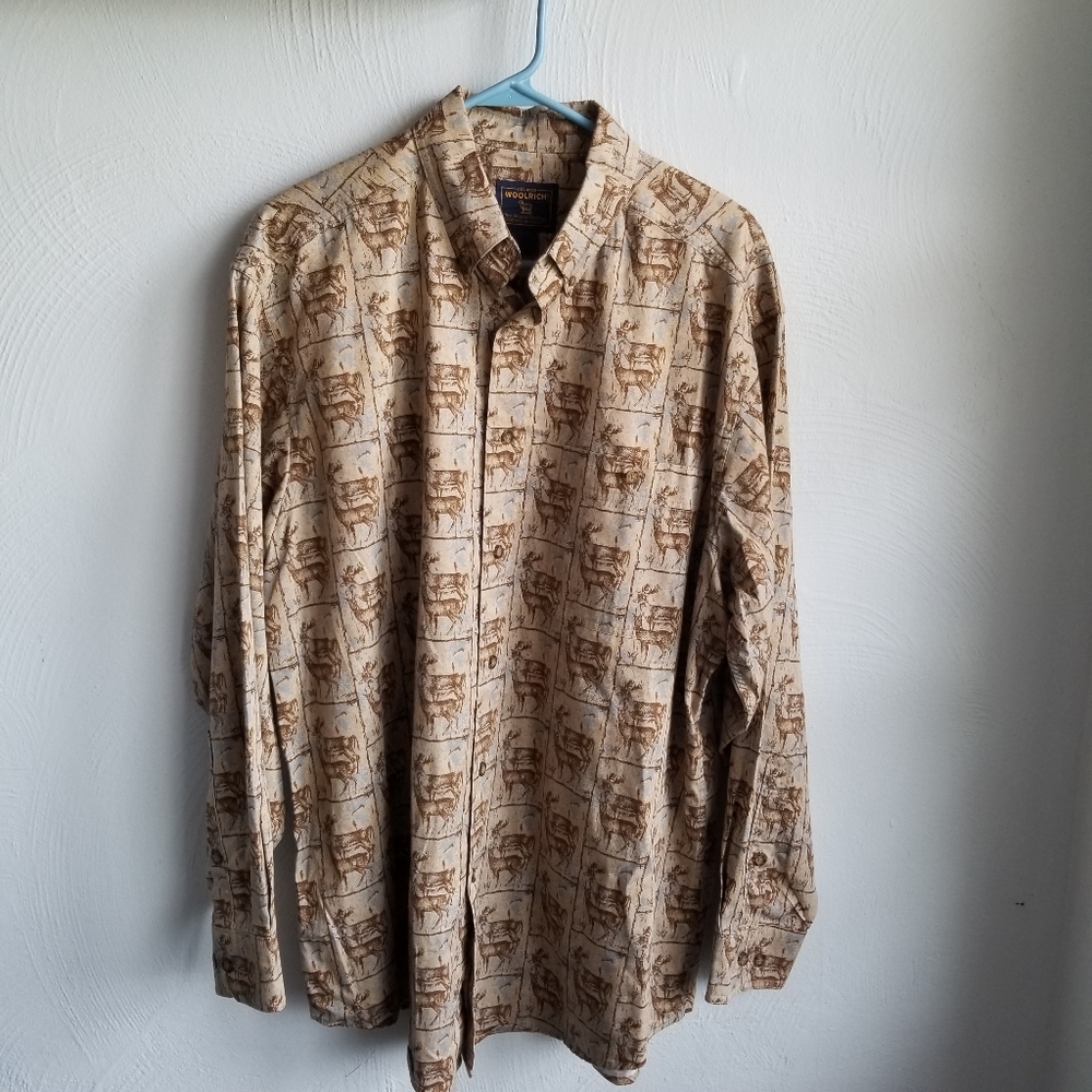 Woolrich Deer Long Sleeve Button Down Shirt